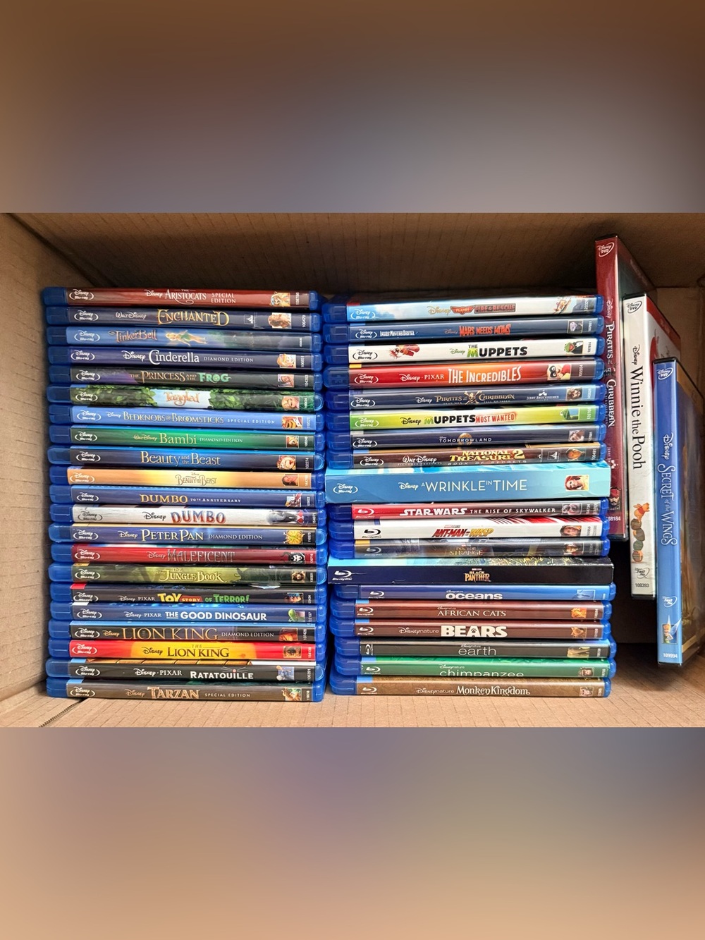 Lot of 43 Blu Ray 100% Disney including Animated, live, Marvel, Star Wars+